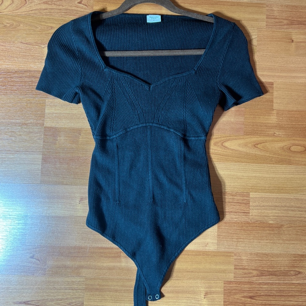 Abercrombie & Fitch Black Ribbed Bodysuit